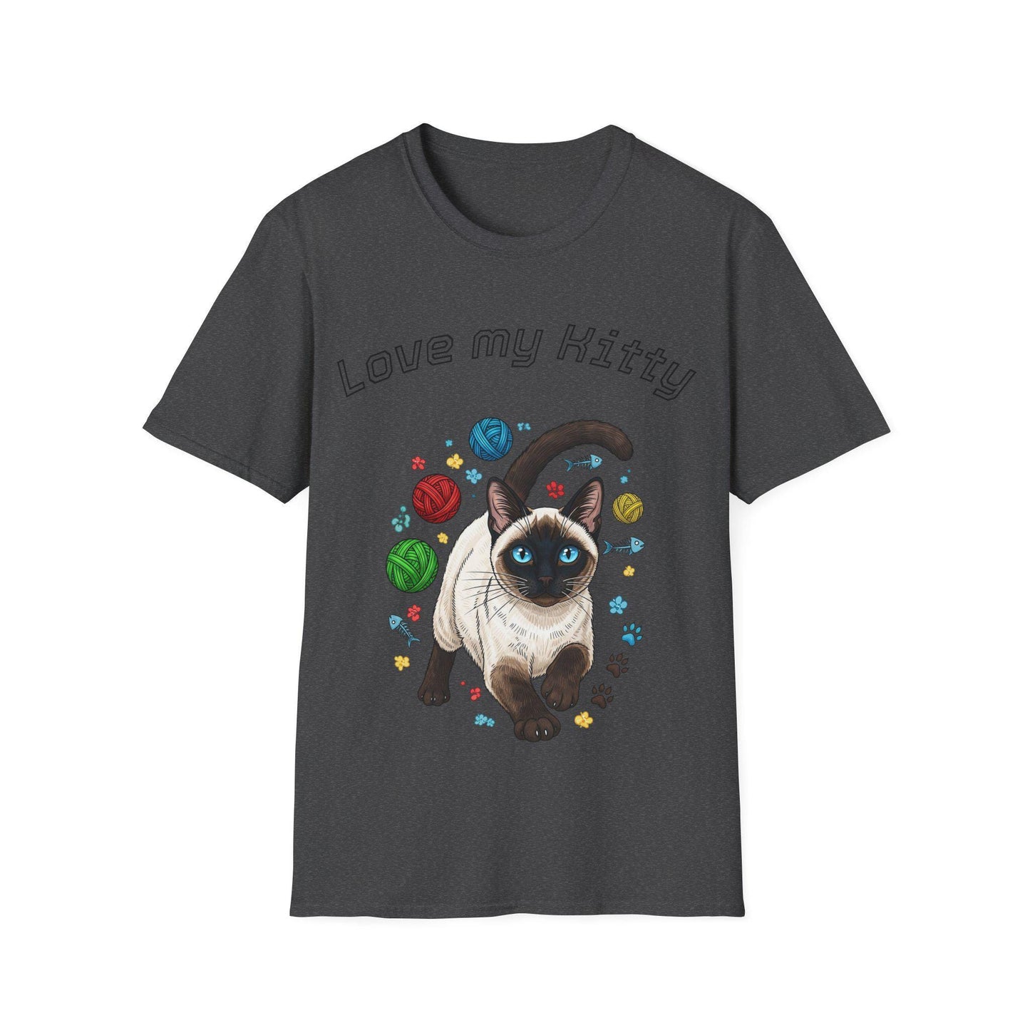 Cat Lover Unisex T-Shirt, Love My Kitty Graphic, Softstyle Cotton