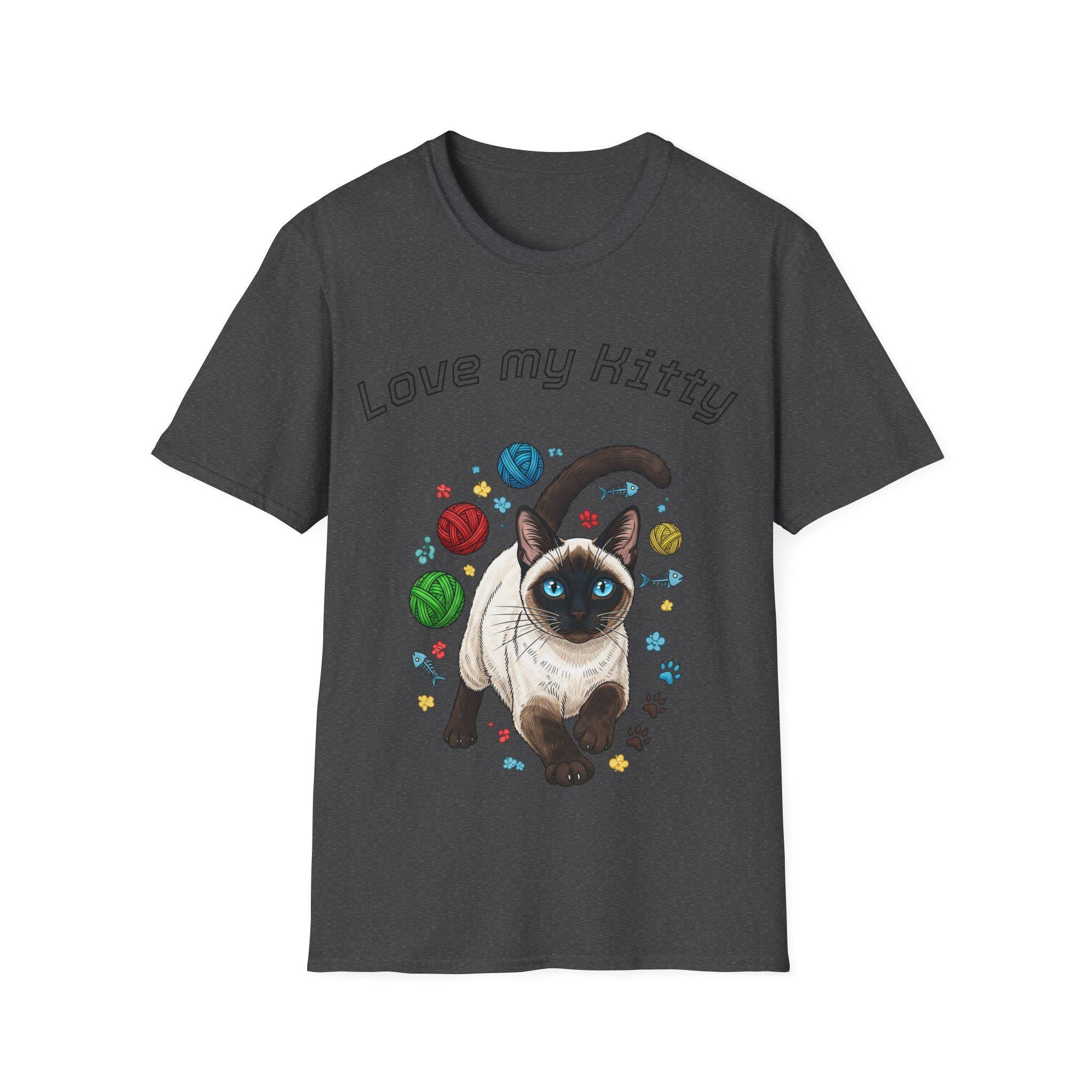 Cat Lover Unisex T-Shirt, Love My Kitty Graphic, Softstyle Cotton