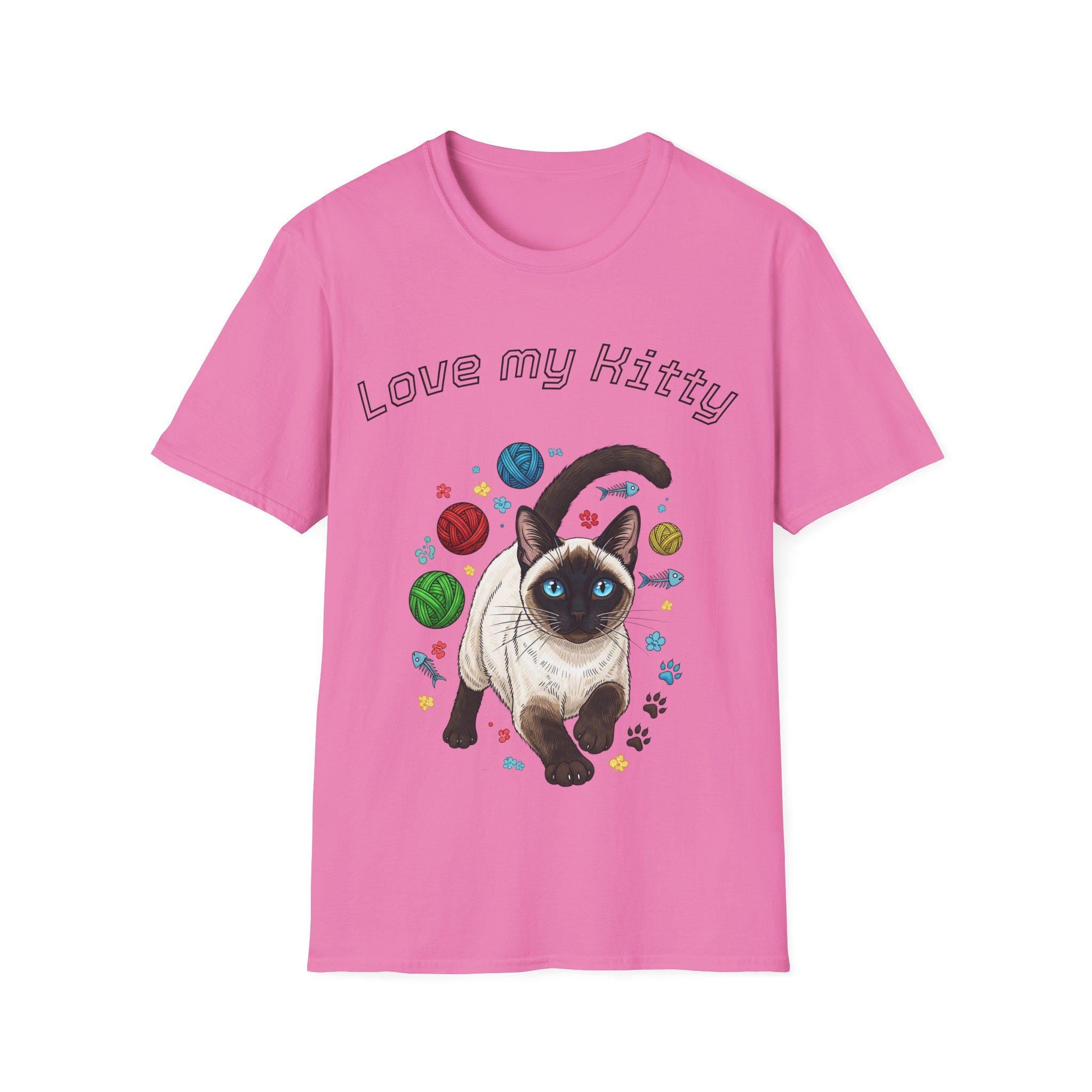 Cat Lover Unisex T-Shirt, Love My Kitty Graphic, Softstyle Cotton