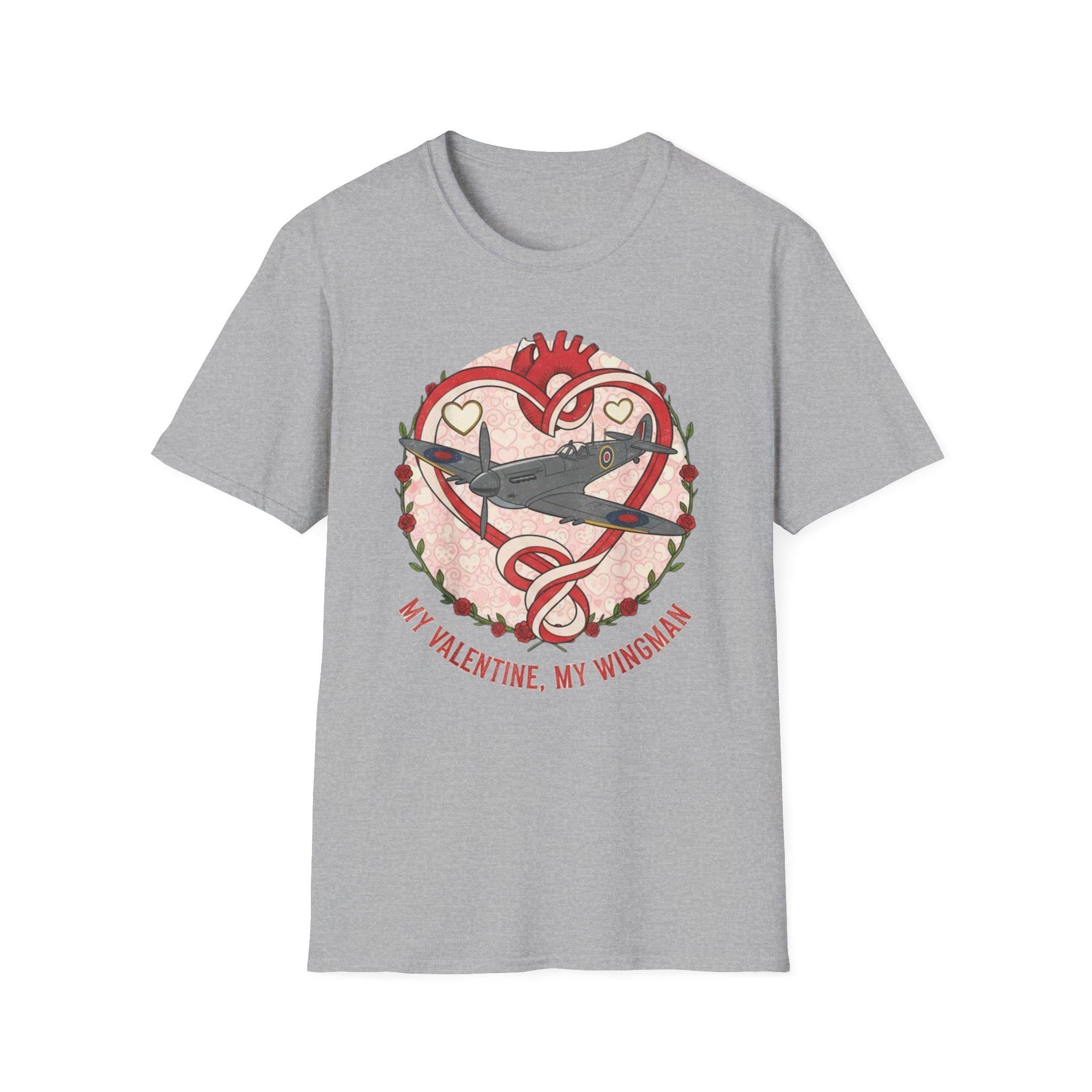 Spitfire Heart Valentine T-Shirt | Vintage Plane in Heart Design