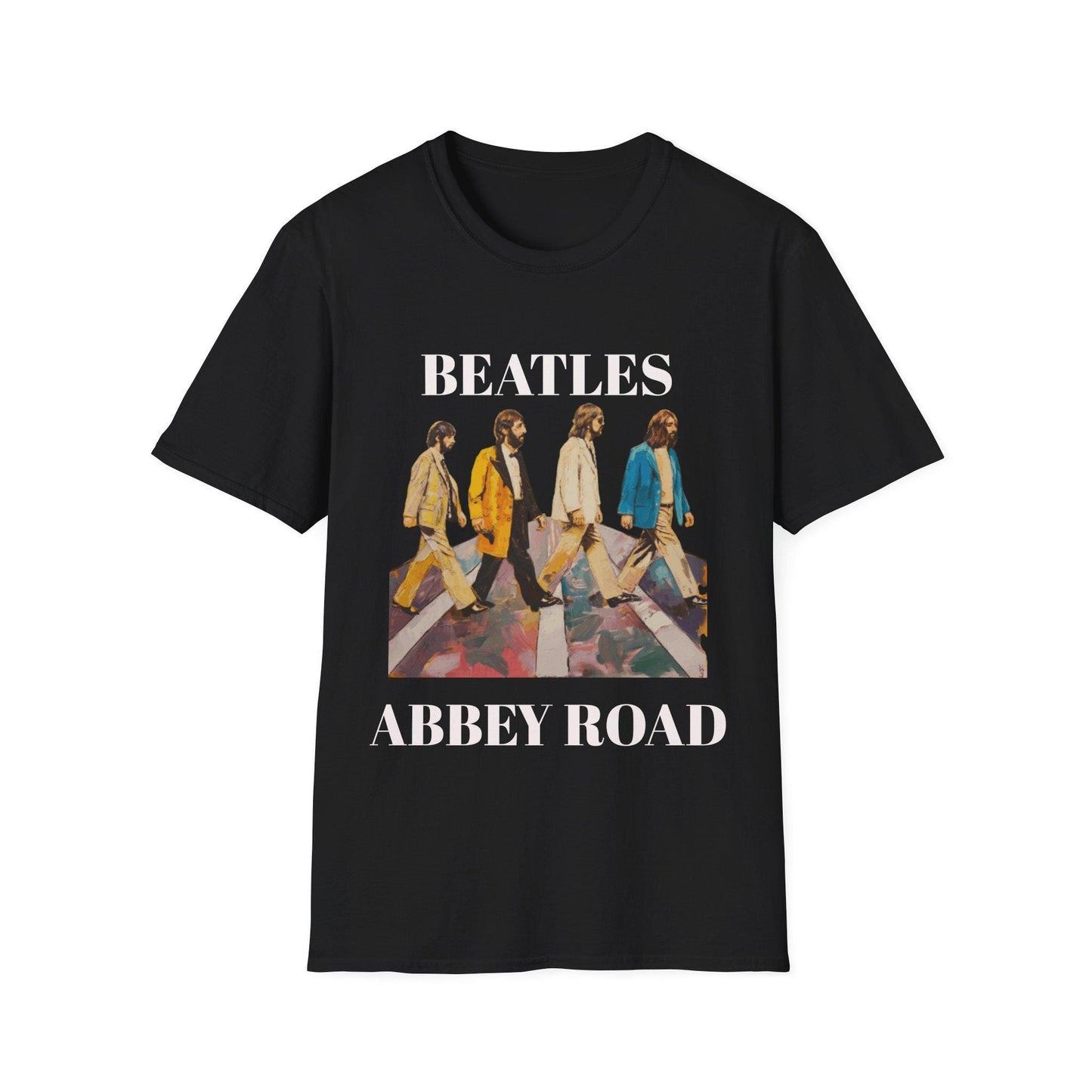 Beatles Crossing Abbey Road Unisex Softstyle T-Shirt, Music Lover Tee, Retro Graphic Shirt, Vintage Band Merch, Classic Rock Fan Gift