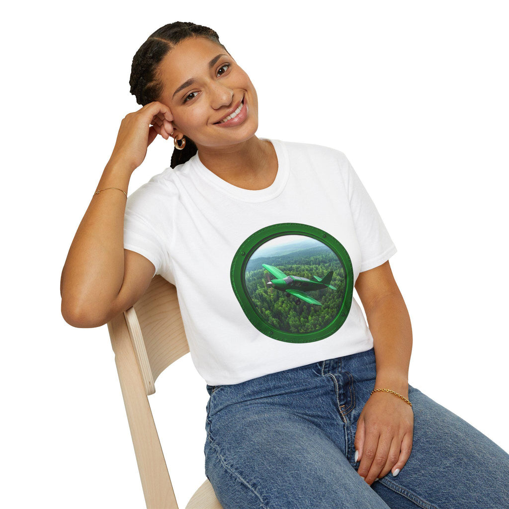 Aircraft Design Unisex Softstyle T-Shirt for Aviation Enthusiasts, Lightweight Cotton Tee, Classic Fit Crew Neck Top