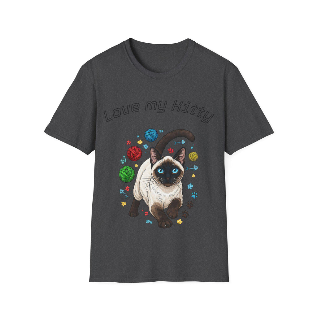 Cat Lover Unisex T-Shirt, Love My Kitty Graphic, Softstyle Cotton