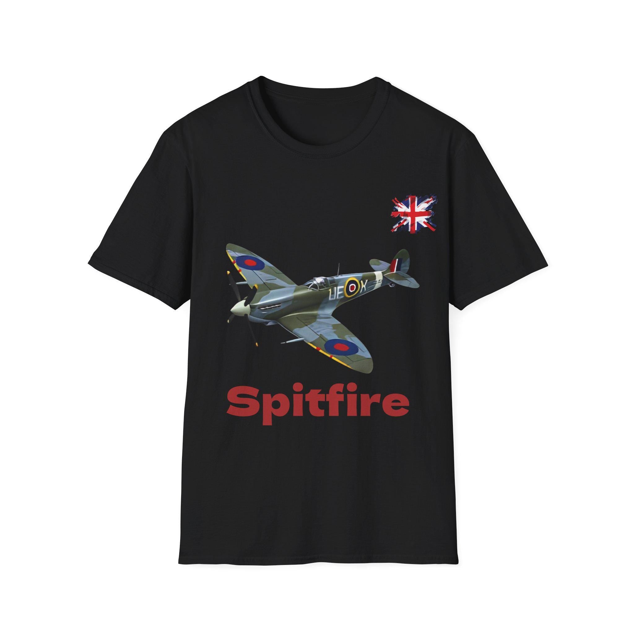 Vintage Spitfire Graphic T-Shirt, Aviation Enthusiast Gift