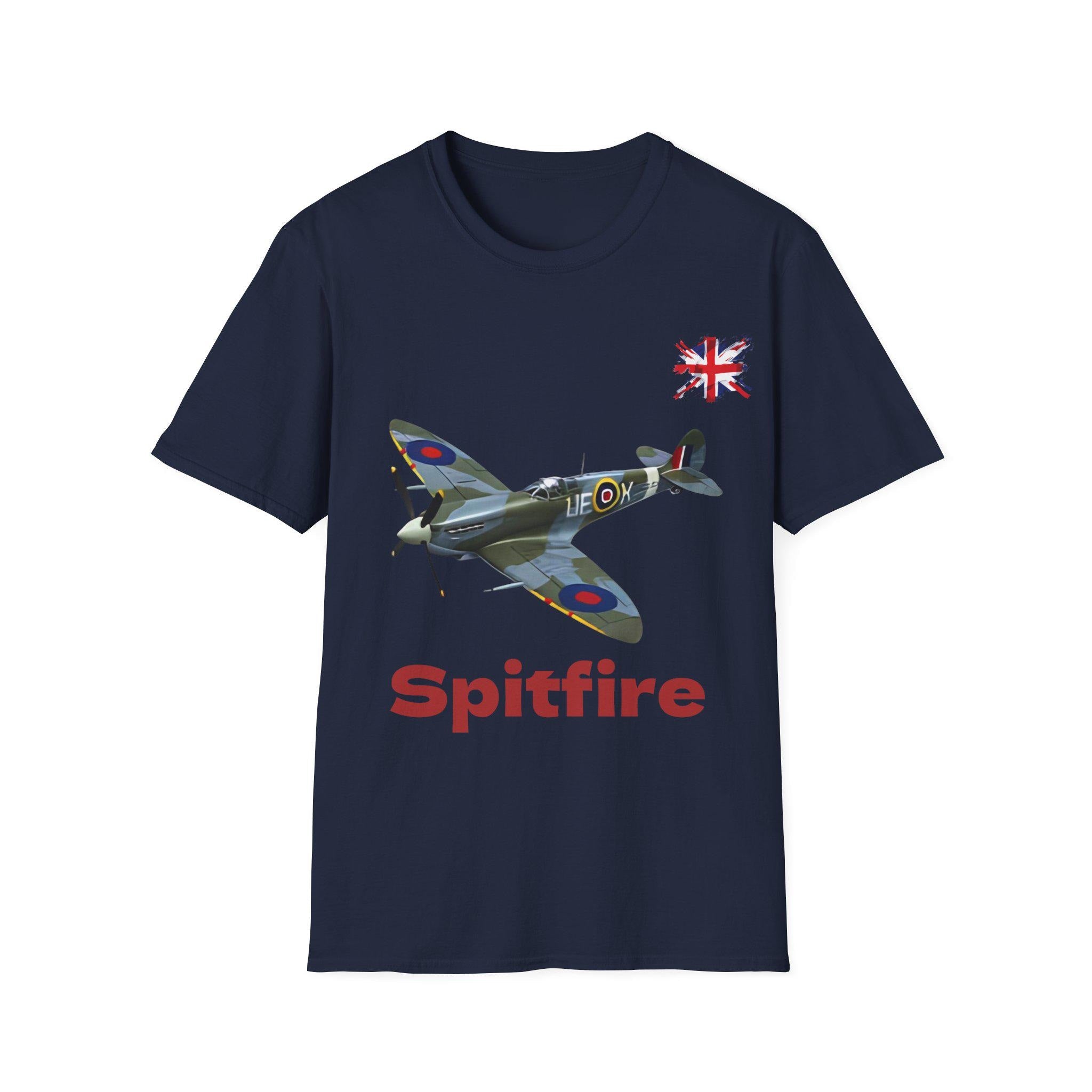 Vintage Spitfire Graphic T-Shirt, Aviation Enthusiast Gift
