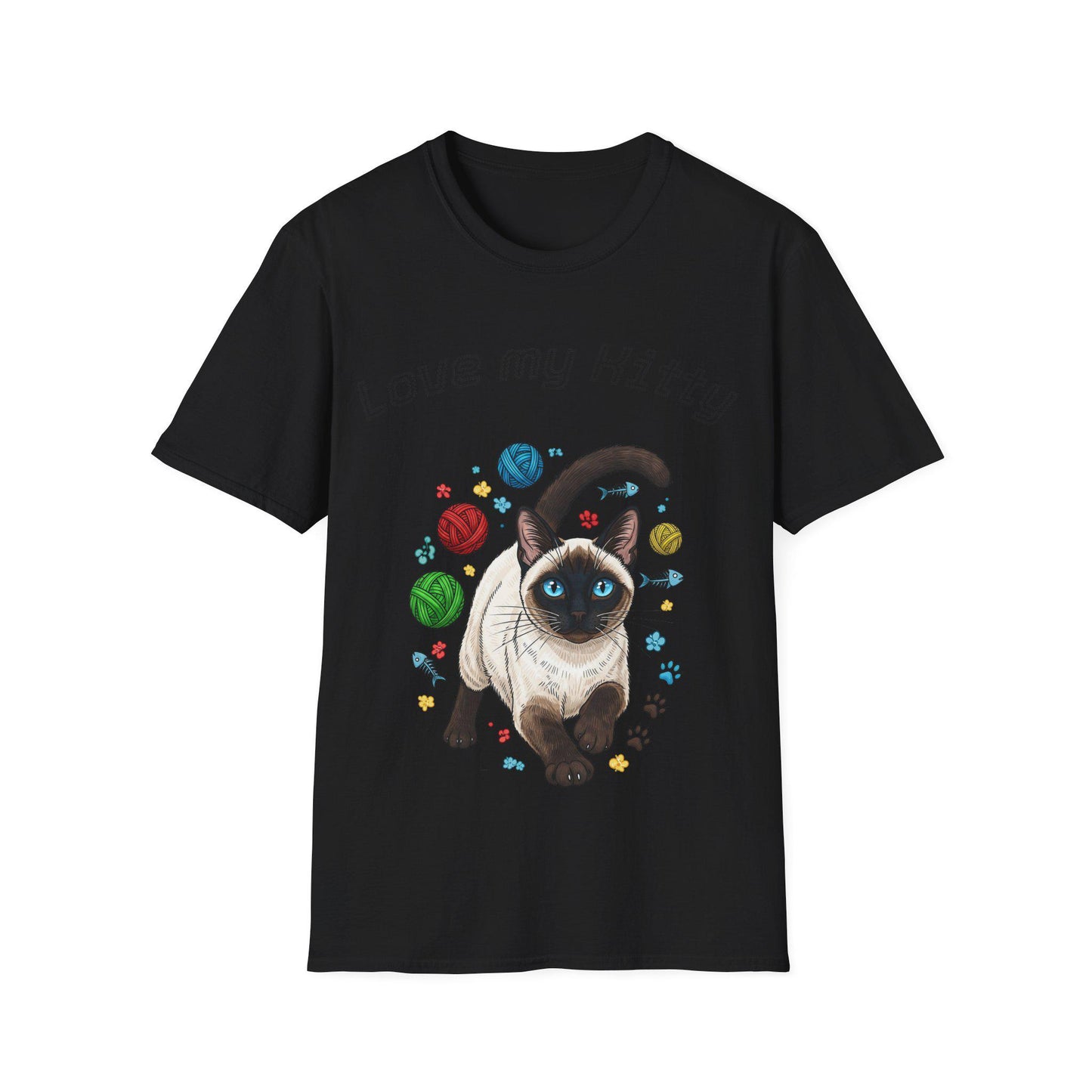 Cat Lover Unisex T-Shirt, Love My Kitty Graphic, Softstyle Cotton