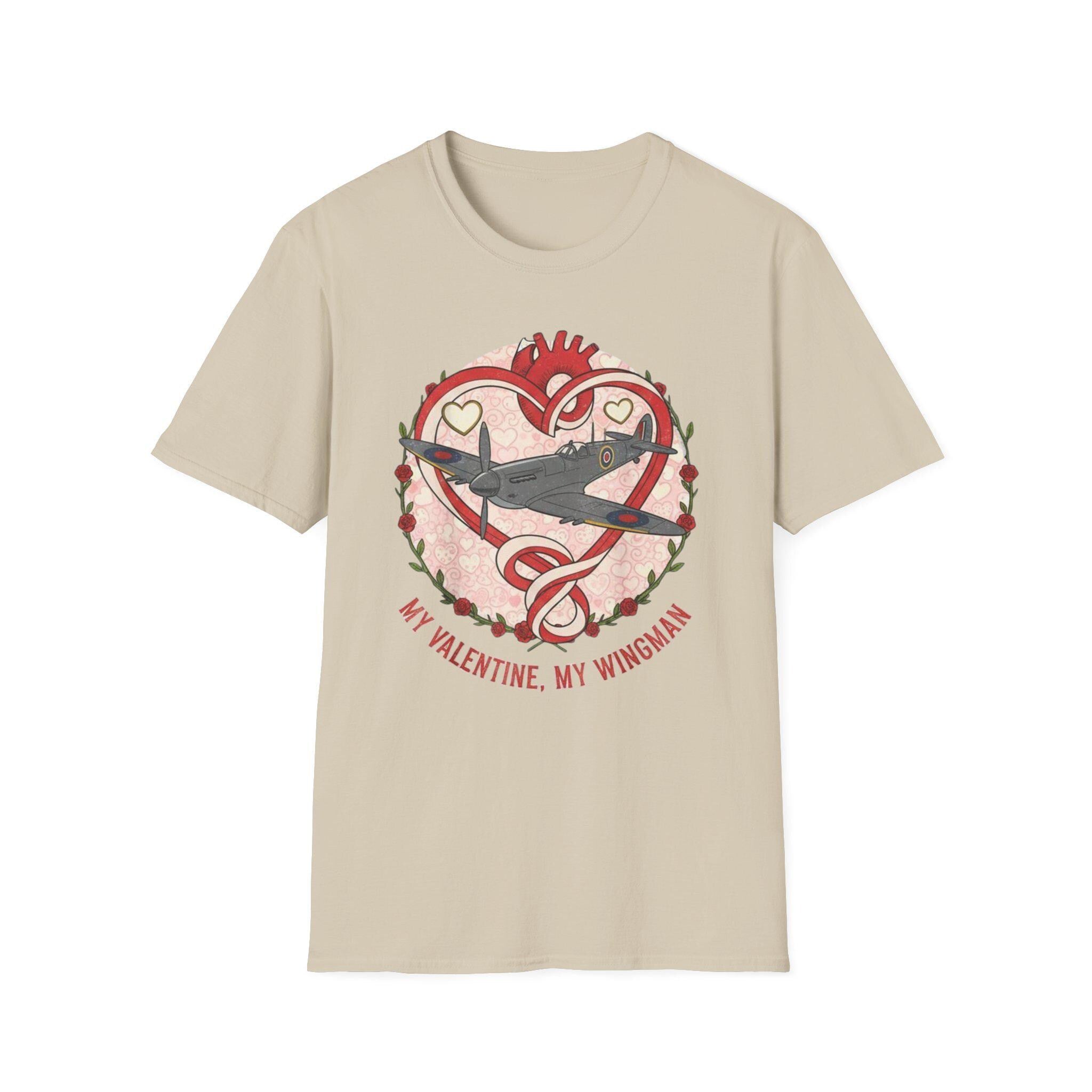 Spitfire Heart Valentine T-Shirt | Vintage Plane in Heart Design