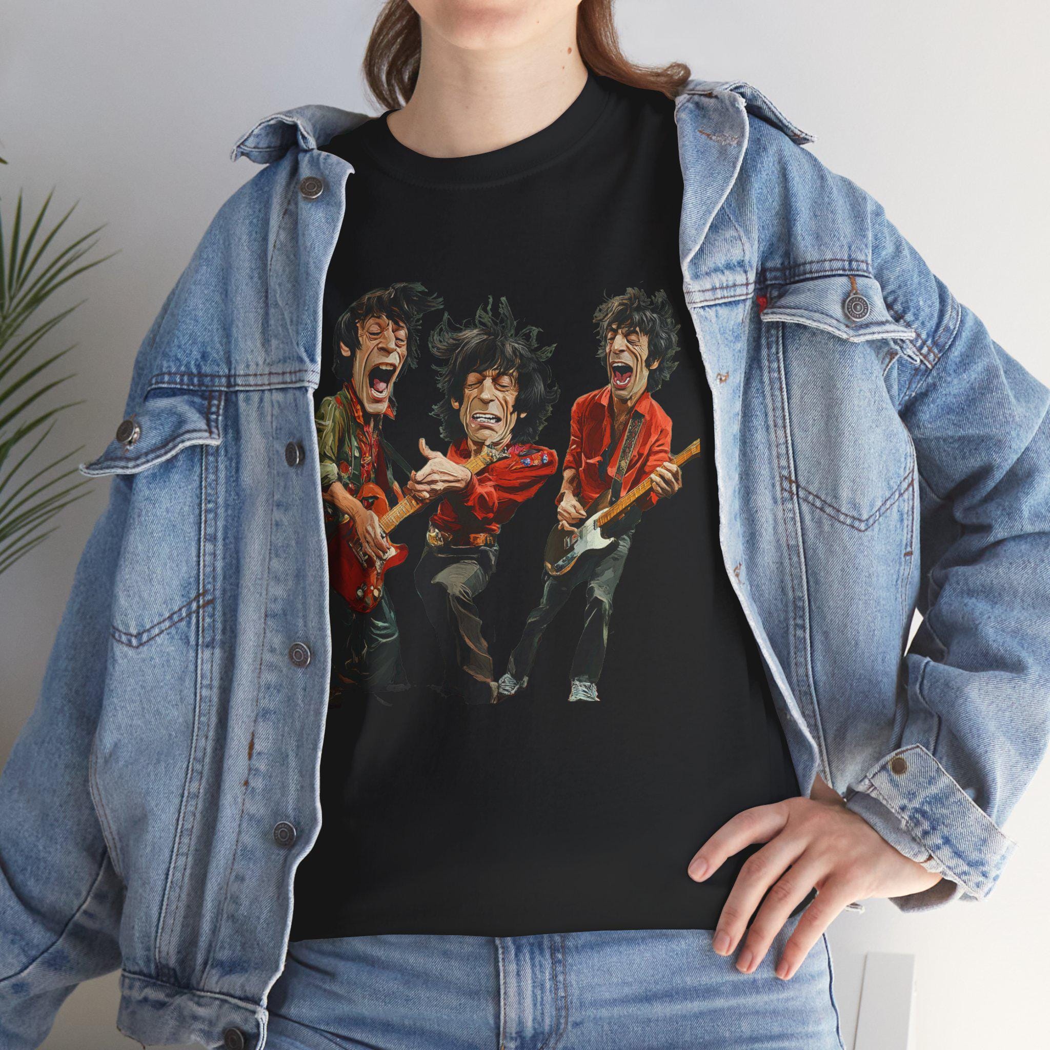 Rock Band Caricature T-Shirt, Music Lover Concert Tee