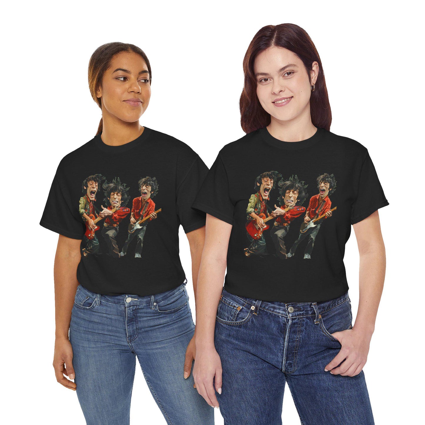 Rock Band Caricature T-Shirt, Music Lover Concert Tee