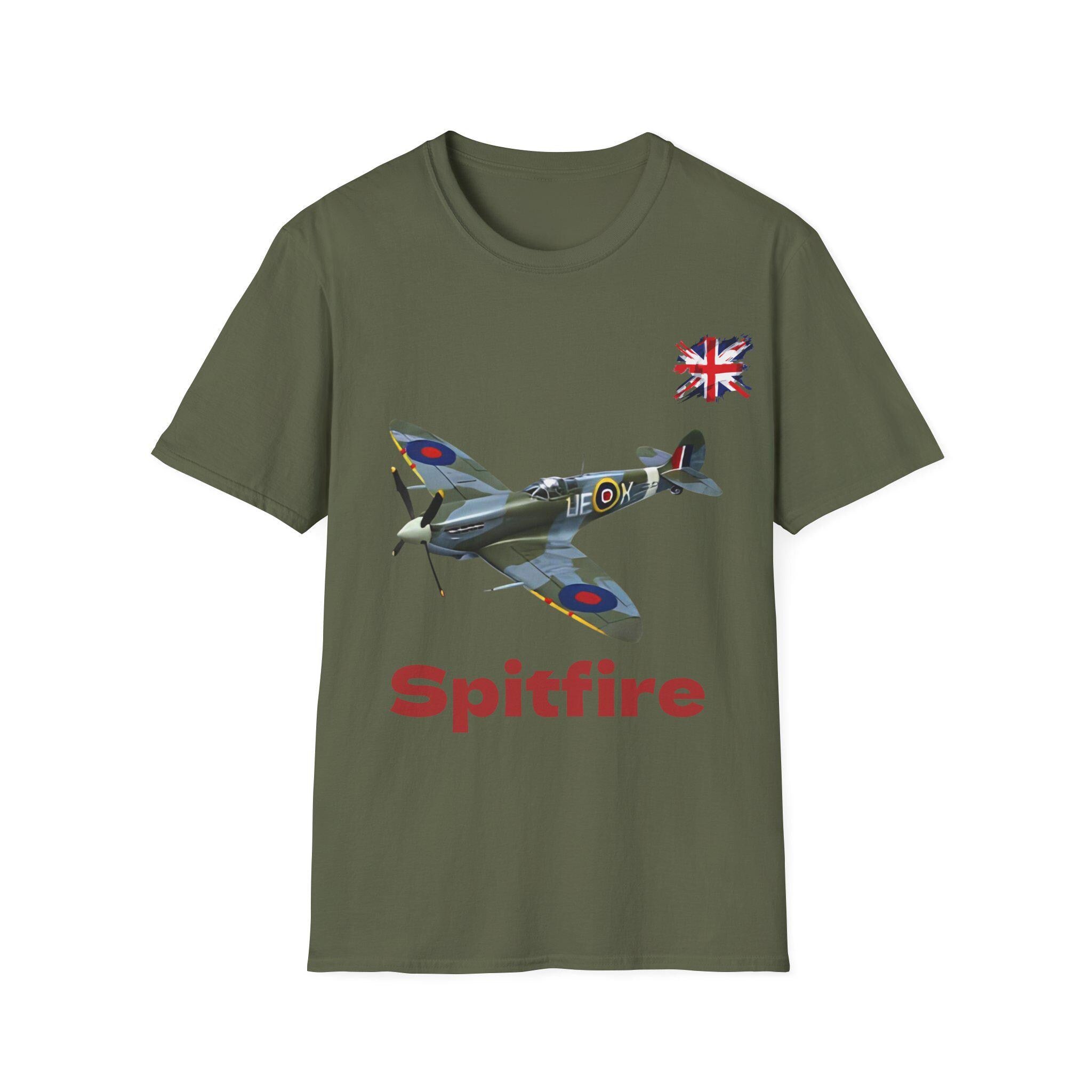 Vintage Spitfire Graphic T-Shirt, Aviation Enthusiast Gift