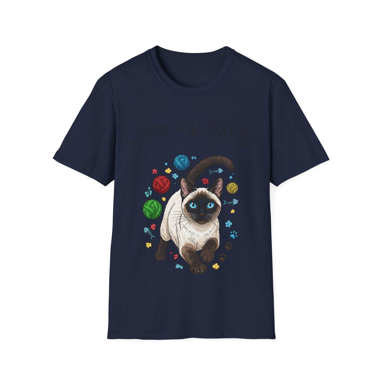 Cat Lover Unisex T-Shirt, Love My Kitty Graphic, Softstyle Cotton