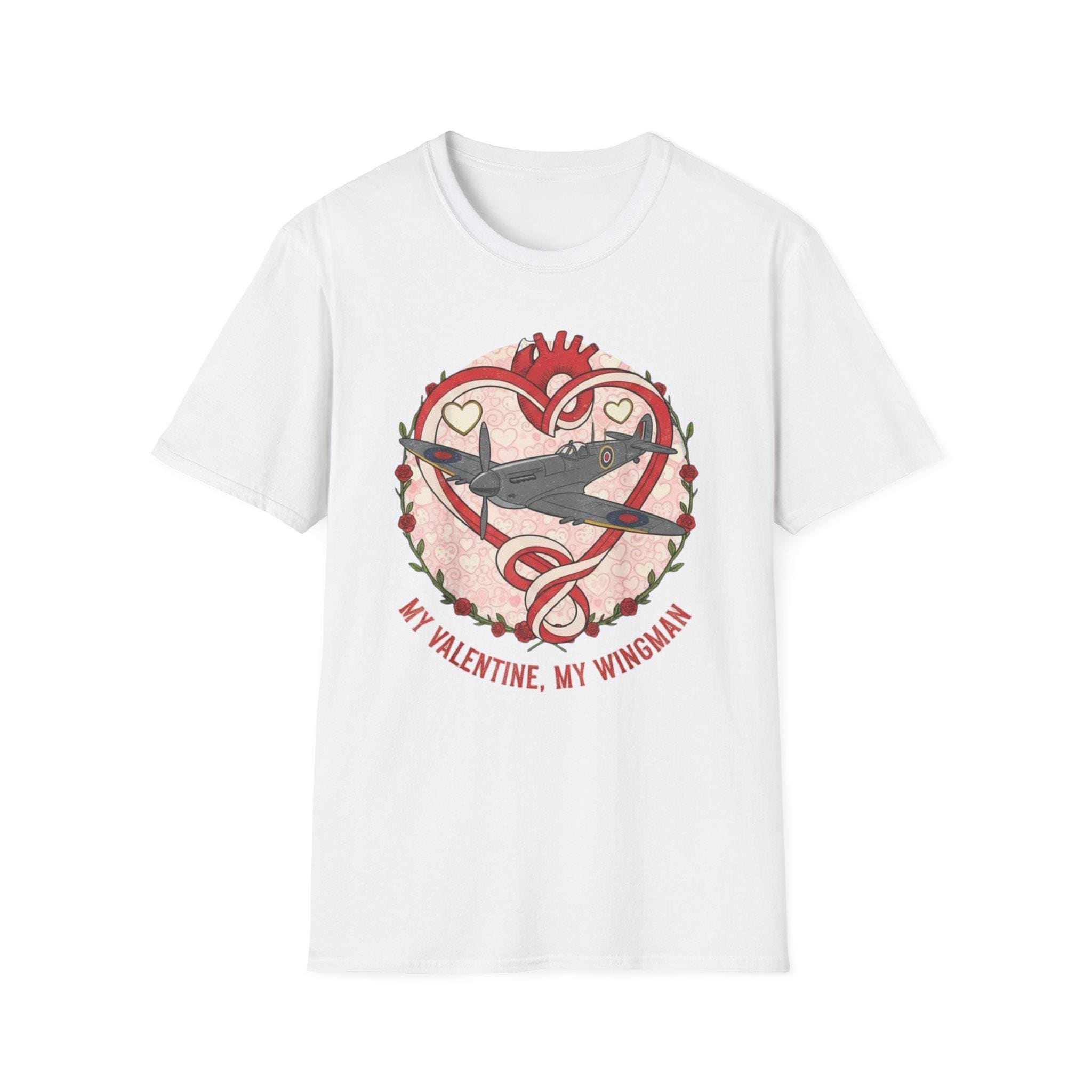 Spitfire Heart Valentine T-Shirt | Vintage Plane in Heart Design