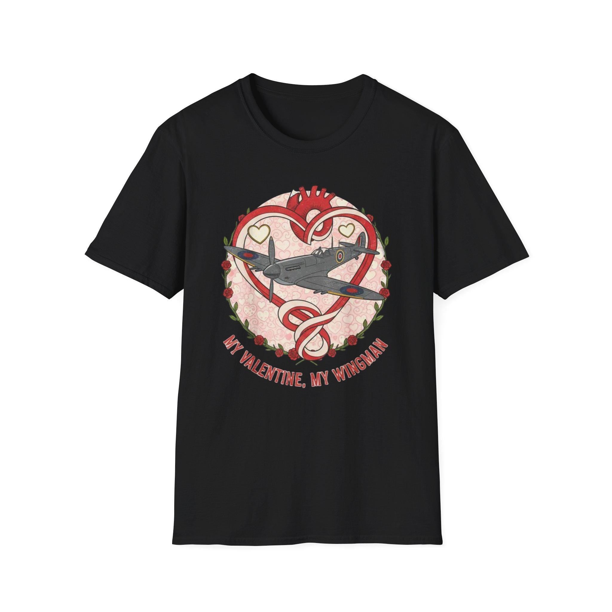 Spitfire Heart Valentine T-Shirt | Vintage Plane in Heart Design