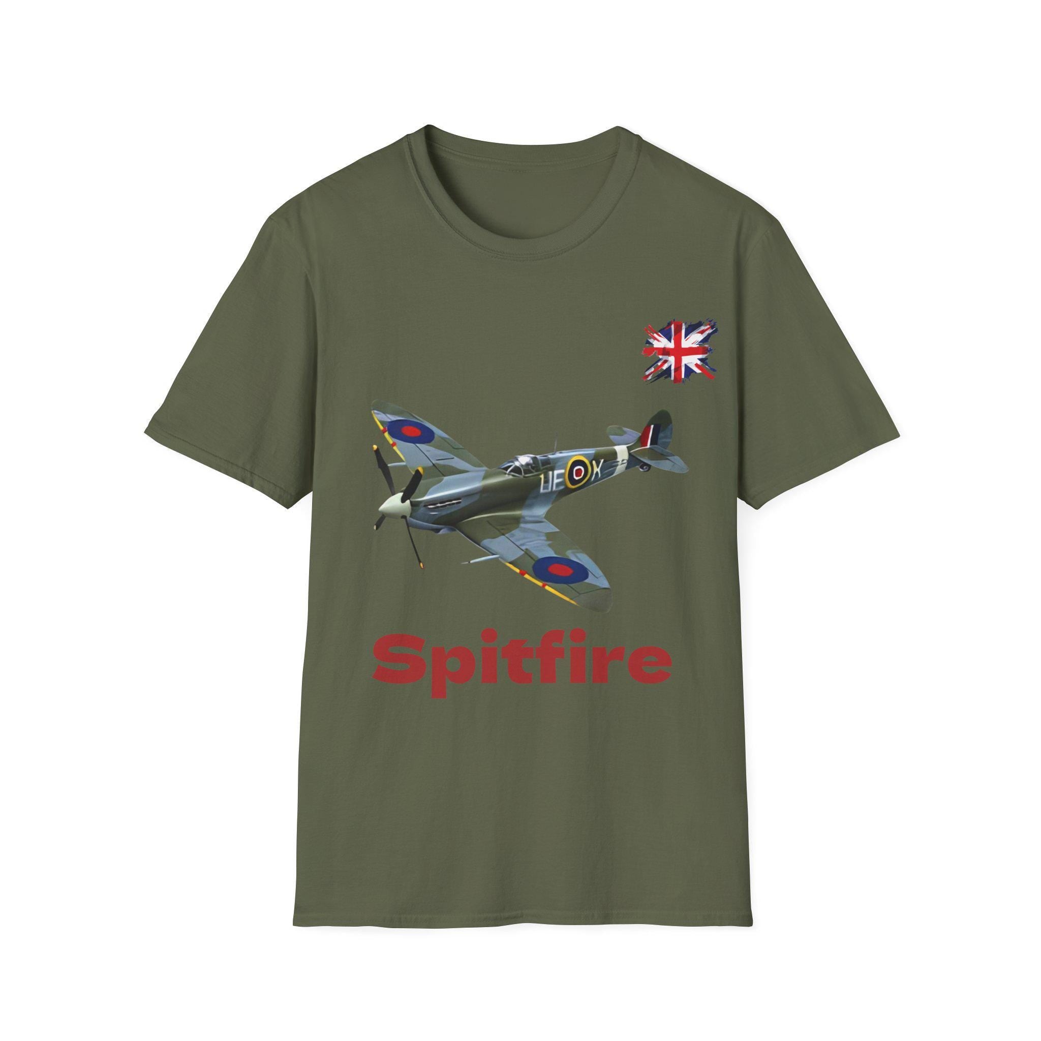 Vintage Spitfire Graphic T-Shirt, Aviation Enthusiast Gift