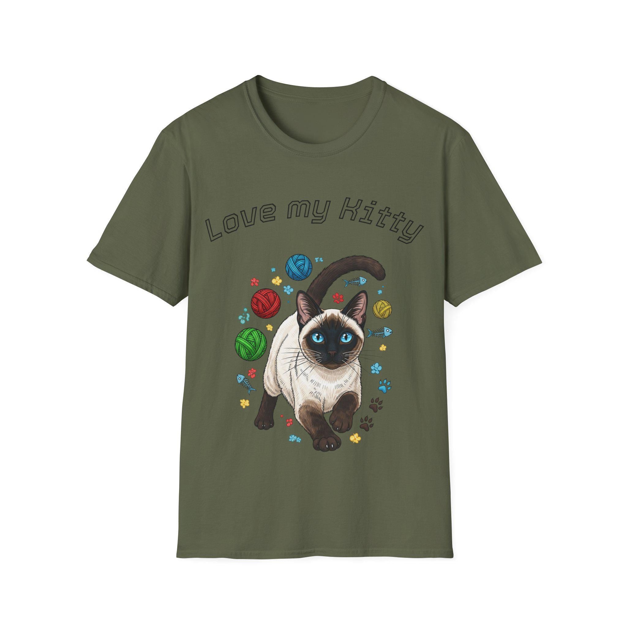 Cat Lover Unisex T-Shirt, Love My Kitty Graphic, Softstyle Cotton