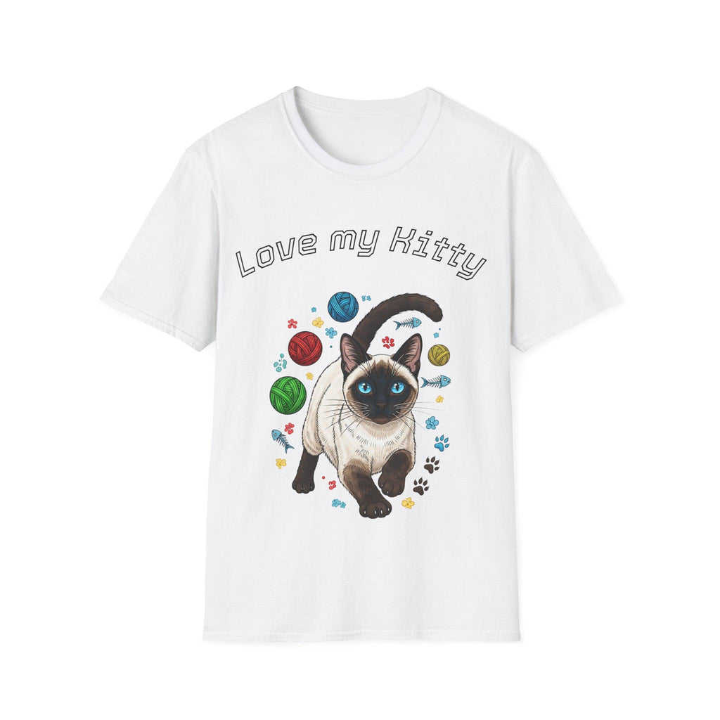 Cat Lover Unisex T-Shirt, Love My Kitty Graphic, Softstyle Cotton